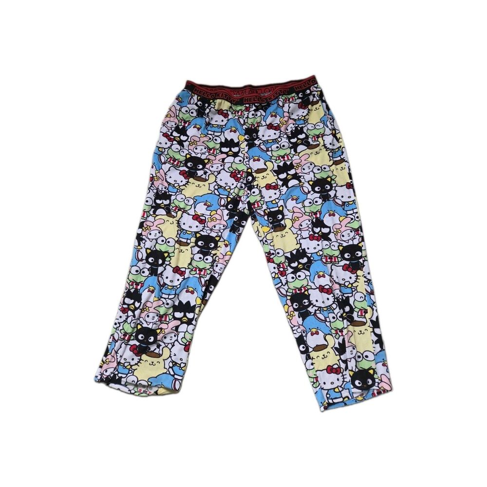 Hello Kitty & Friends Sanrio Women's 2X Fleece Pajama Pants All Over Print GUC